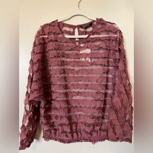NEW* Zara Sheer Blouse with Ruffles
